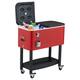 Erommy 80 Quart Rolling Cooler Cart Ice Chest with Shelf and Wheels