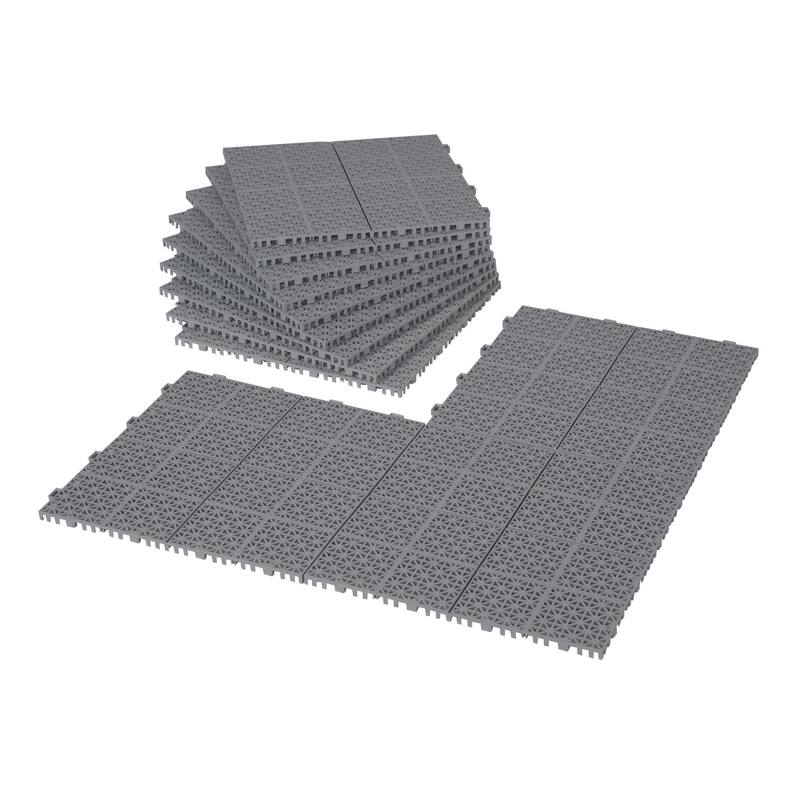 12 x 12 Inch Interlocking Deck Tiles,slip Bathroom Shower Balcony Porch Weight Capacity Upto 6613 LBS,Rosette Pattern Pack of 12
