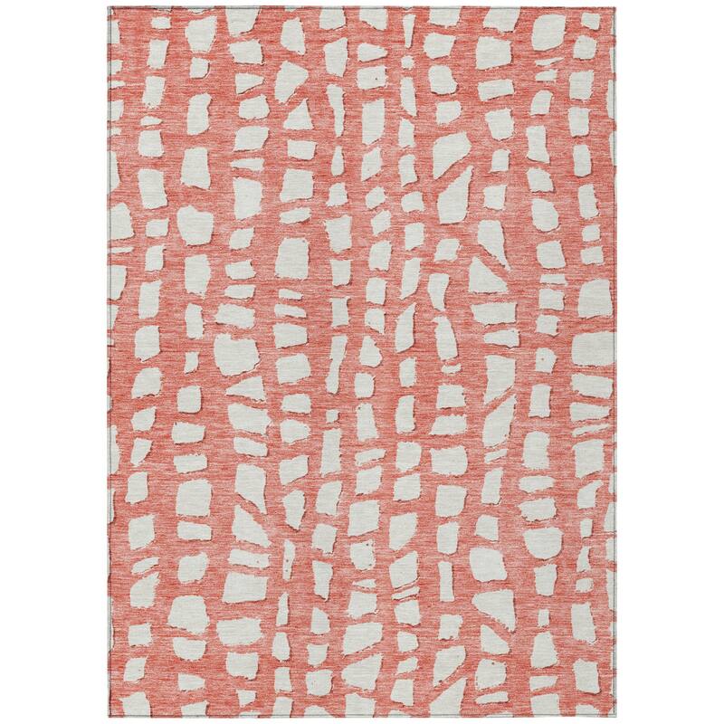 HomeRoots Abstract Transitional Rectangle Outdoor Rug