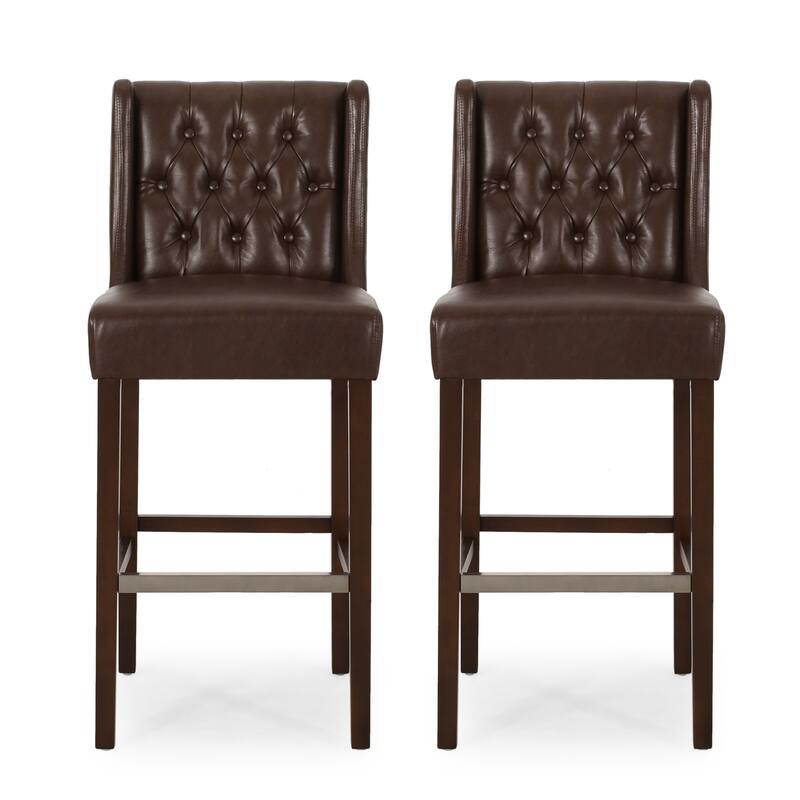 Fabric High Bar Stool, Tufted Back Bar Chair, Kitchen Island Dining Chair, Front Desk Reception Chair, Bistro Counter Chair