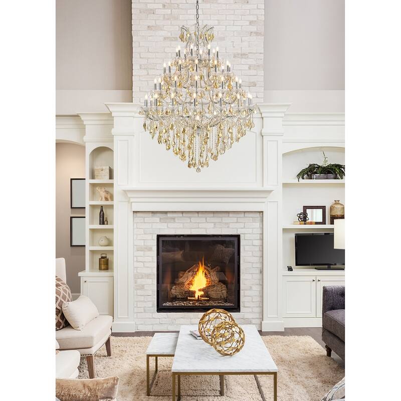 Fleur Illumination Collection Chandelier D:46in H:62in Lt:49 Chrome Finish