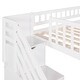 preview thumbnail 9 of 13, Multifunctional and Fun Design Loft Bed with Slide, Stairway and Guardrails,Twin Size, White