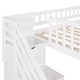 preview thumbnail 9 of 13, Twin Size Loft Bed with Two Storage Stairs and Slide, White