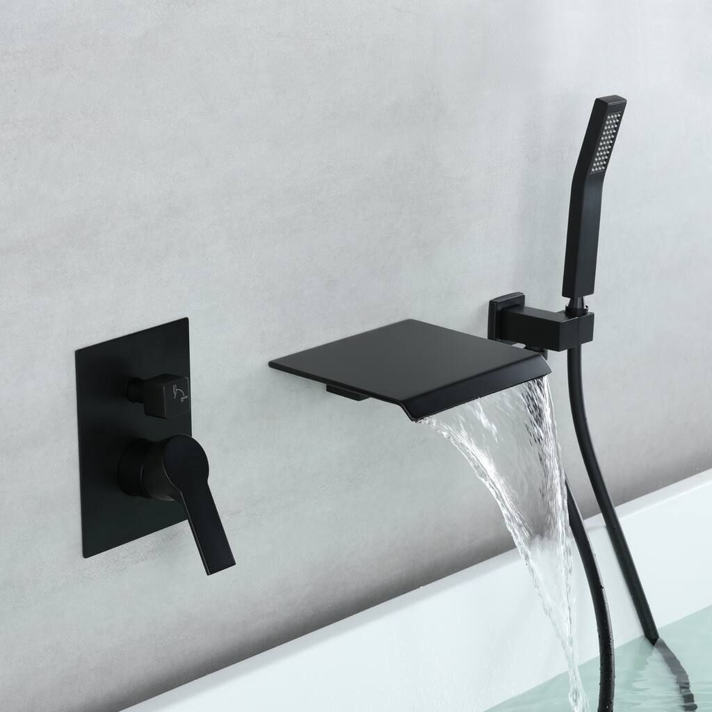 Topcraft Waterfall Tub Faucet with Hand Shower Wall Mount