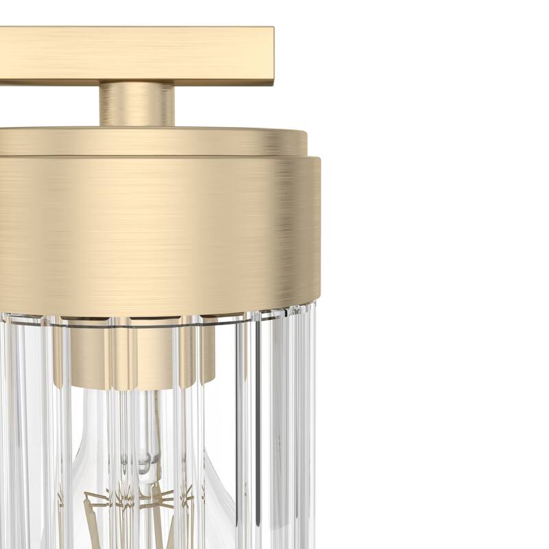Hunter Gatz Ribbed Glass Vanity Wall Light - Bathroom - Glam, Fluted Glass - Damp Rated!
