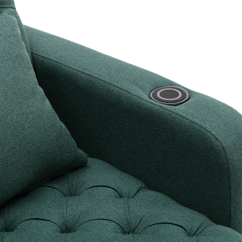 Functional Living Room Leisure Sofa Chair Bedroom Lounger with Buttons to Adjust Backrest