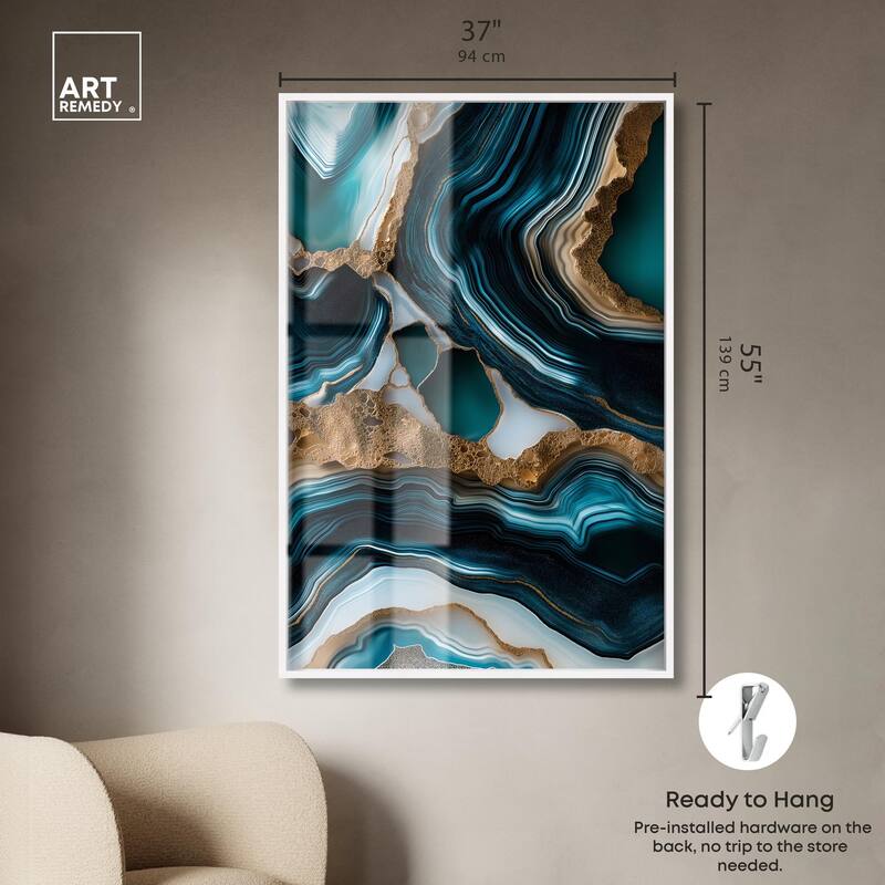 Teal Tectonic II Shadowbox by Art Remedy