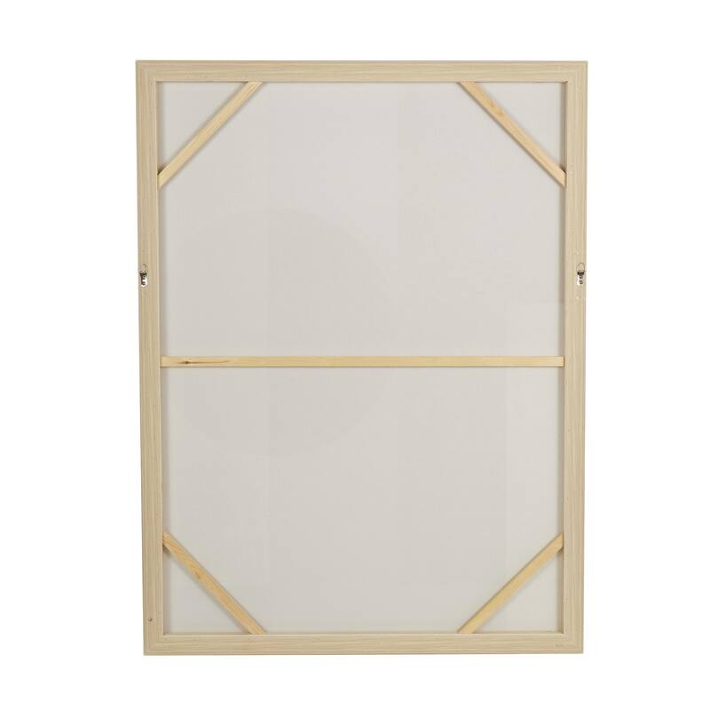Canvas Geometric Mid Century Modern Shape Framed Wall Art with Pink and Sage Accents - Cream - Roche River Decor