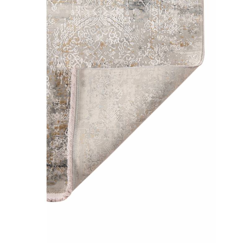 HomeRoots Medallion Contemporary Rectangle Area Rug