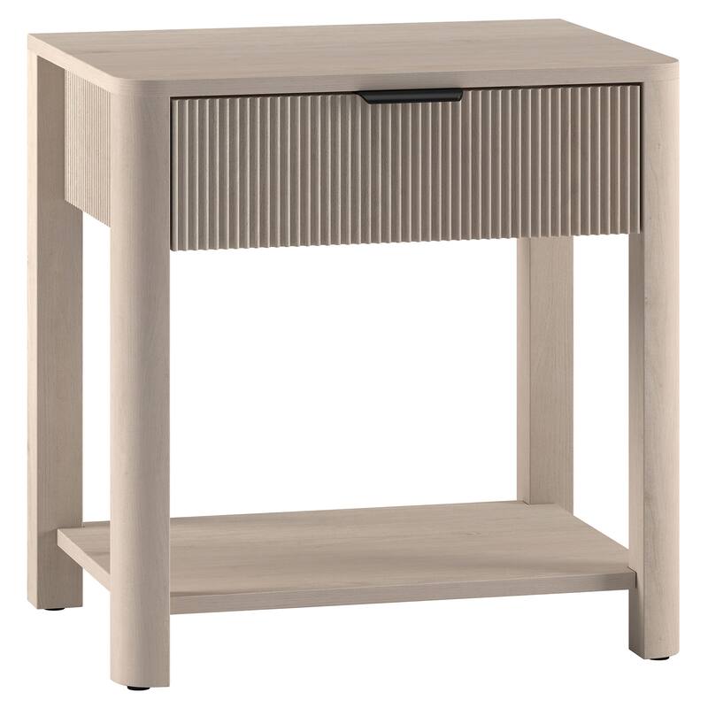 Pomona 24" Wide Rectangular Fluted Nightstand - Alder White