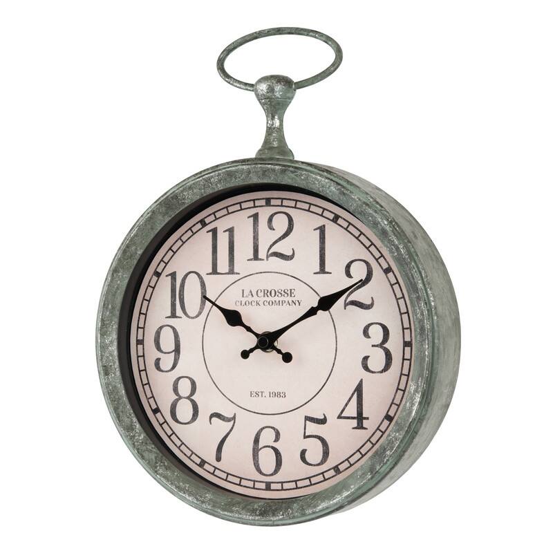 La Crosse 404-3828 9-inch Round Pocket Watch Quartz Analog Wall Clock