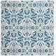 preview thumbnail 16 of 26, SAFAVIEH Evoke Sylvia Vintage Damask Rug 6'7" Square - Ivory/Blue - Square