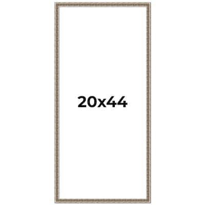 20x44 Frame Silver Versailles Ornate Solid Wood Picture Frame | 1 Inch