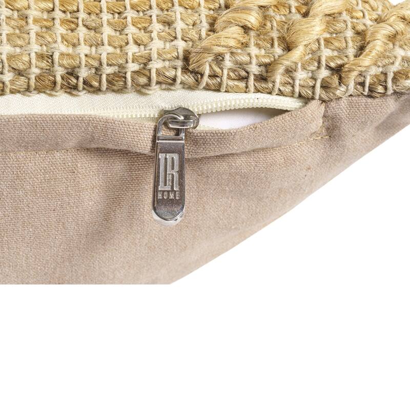 Handmade Geometric Diamond Cotton Throw Pillow Cover - 22" - Brown