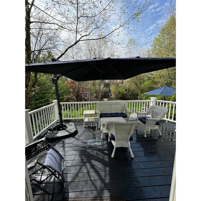 PURPLE LEAF 9 x 11.5 ft 360 Degree Rotation Patio Umbrella With Base