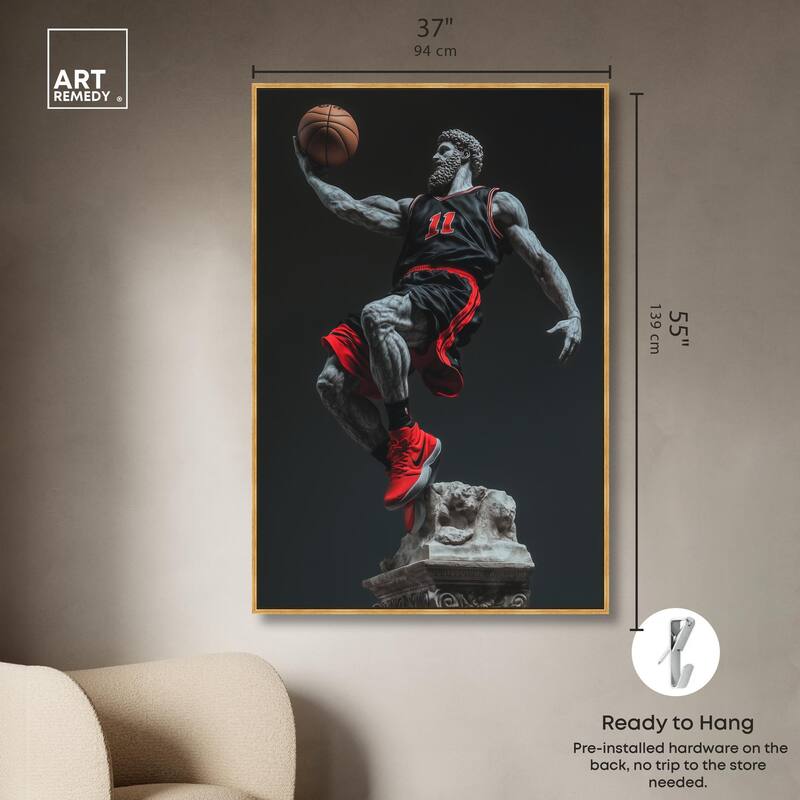Basketball Sculpture Canvas by Art Remedy