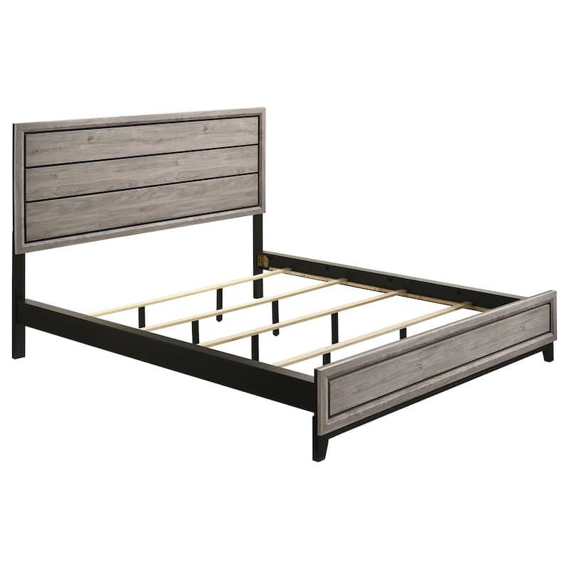 Watson Transitional Wood Panel Bed - California King - Light Taupe