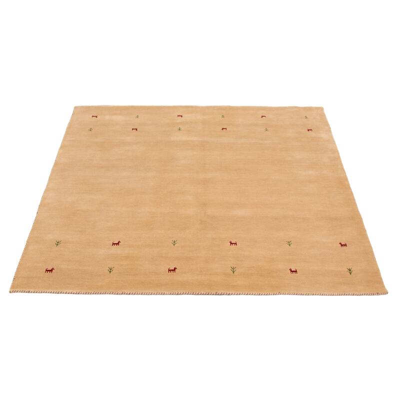 Kashkuli Gabbeh Khaki Rug 6'7" x 6'6" - 6'7 x 6'6
