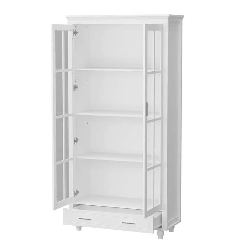 Tall Bookcase Storage Cabinet Pantry Cabinet Wooden Bookshelf Display - 36.2"X70.9"