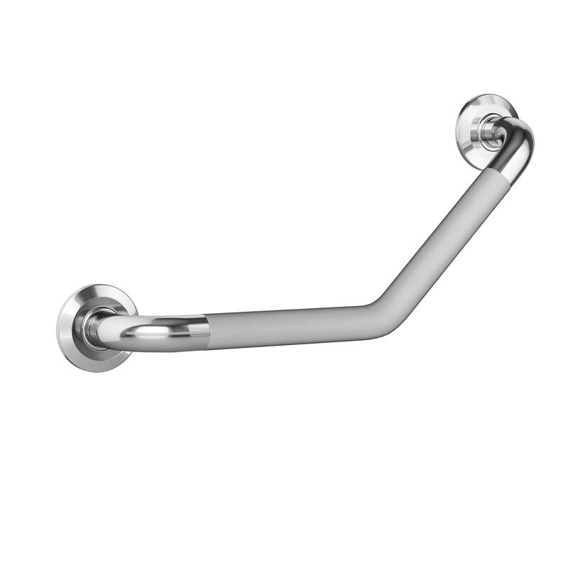 ErgoAngleBar Ergonomic Soft Grip 32mm Diameter ADA Compliant 500 lb Weight Capacity Polished Stainless Steel