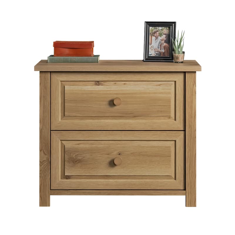 Wood Lateral File with Farmhouse Style, White Oak