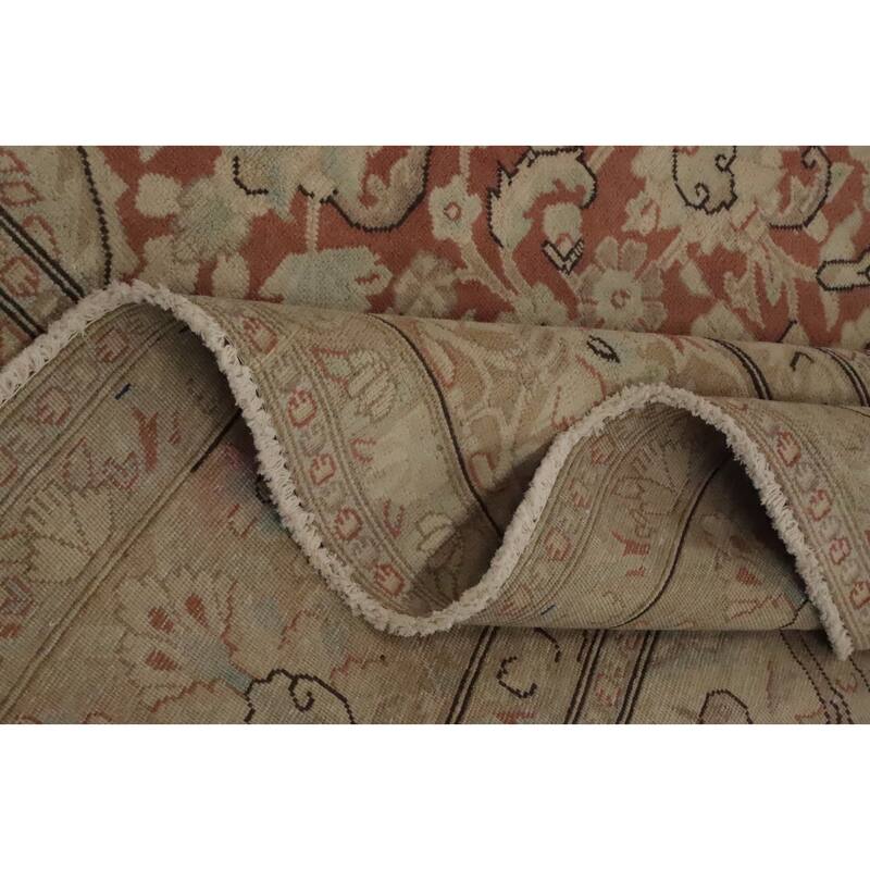 Hand Knotted Oriental 100% Wool Carpet Traditional Floral Oranges & Rust Kerman Area Rug - 12' 4'' X 9' 5''
