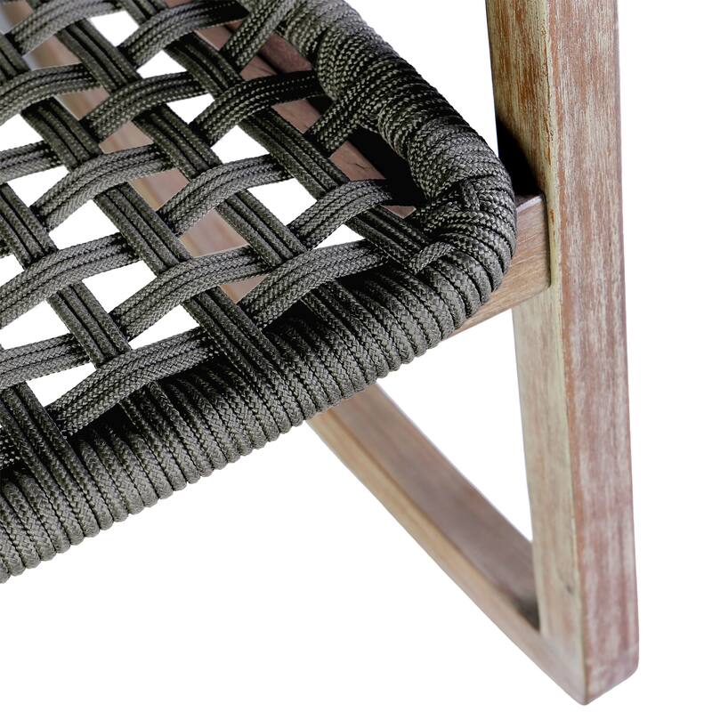 Sequoia Rope & Solid Eucalyptus Wood Indoor / Outdoor Rocking Chair