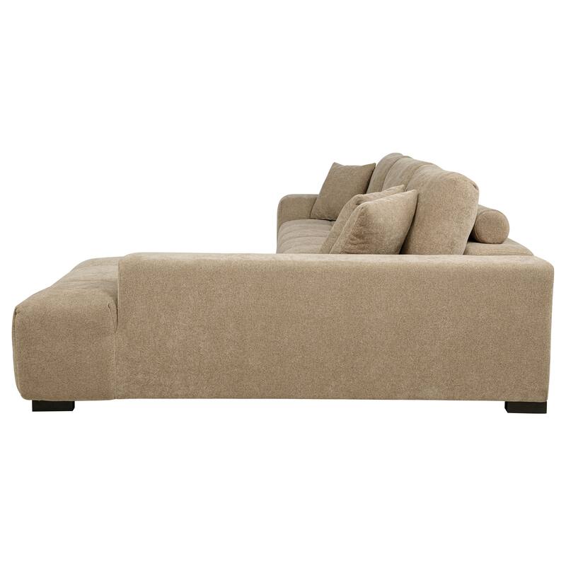 Plather Upholstered Sectional Chaise Sofa