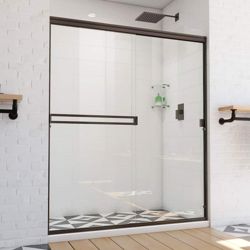 DreamLine Alliance Pro BG 56-60 in. W x 70 3/8 in. H Semi-Frameless Sliding Shower Door in Oil Rubbed Bronze and Clear Glass