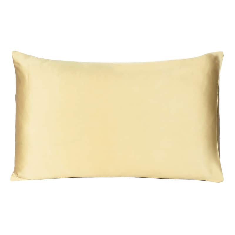 HomeRoots Gold Dreamy Set Of 2 Silky Satin Standard Pillowcases