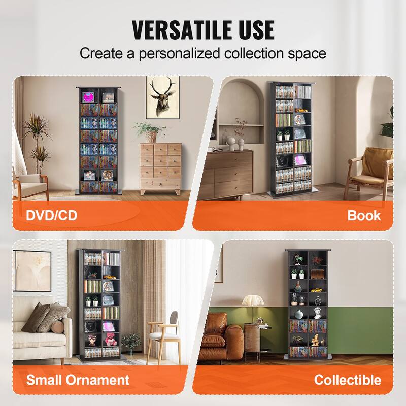 Media Storage Cabinet, DVD Cabinet with Doors and Shelves, CD Storage, Adjustable DVD Shelf, Protects & Organizes Music