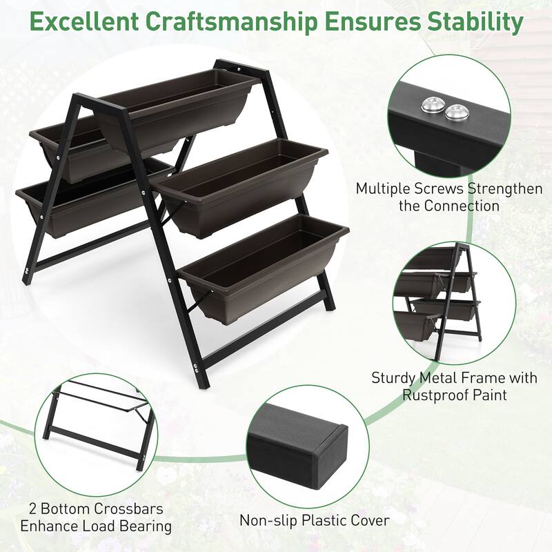 Costway 31”H Raised Garden Bed 3 Tier Vertical Planter - See Details