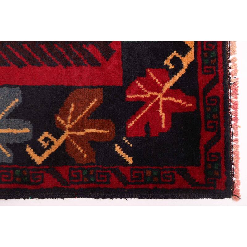 ECARPETGALLERY Hand-knotted Teimani Red Wool Rug - 3'3 x 6'6