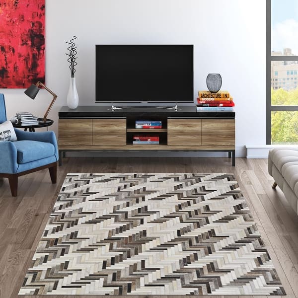 slide 2 of 7, Dream Decor Rugs Vail Cascade Ivory Brown Geometric Handmade Area Rug