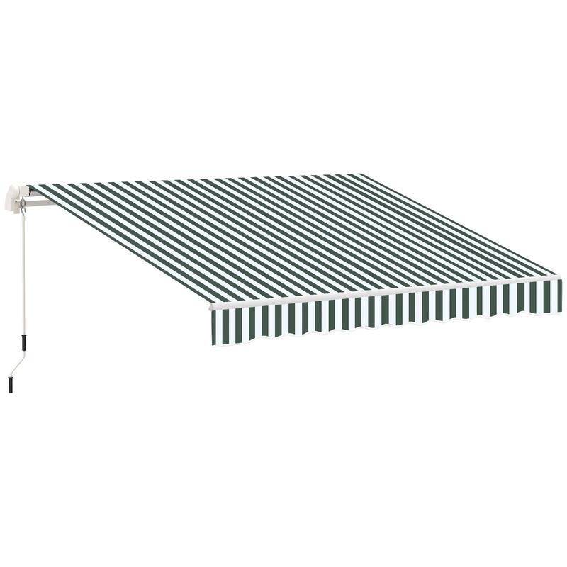 Outsunny 8' x 6.6' Patio Retractable Awning/Manual Exterior Sun Shade Deck Window Cover
