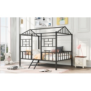 Full Metal House Bed Frame - Stylish & Sturdy for Kids' Rooms