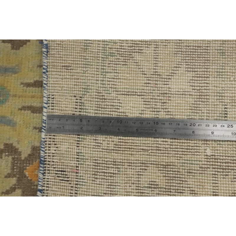 Hand Knotted Oriental 100% Wool Carpet Traditional Floral Navy Blue & Blues Tabriz Area Rug - 9' 6'' X 6' 3''