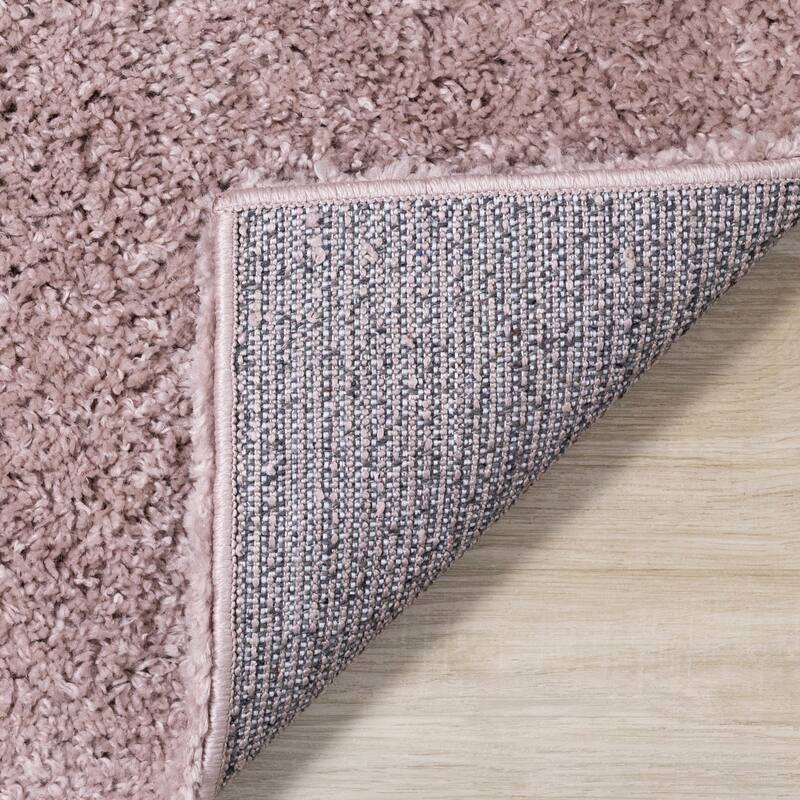 Taylor Collection - Plush Pink Shag Area Rug