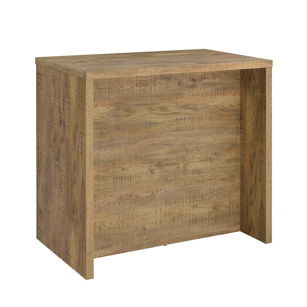 Engineered Wood Freestanding Home Bar with Open Shelves in Mango