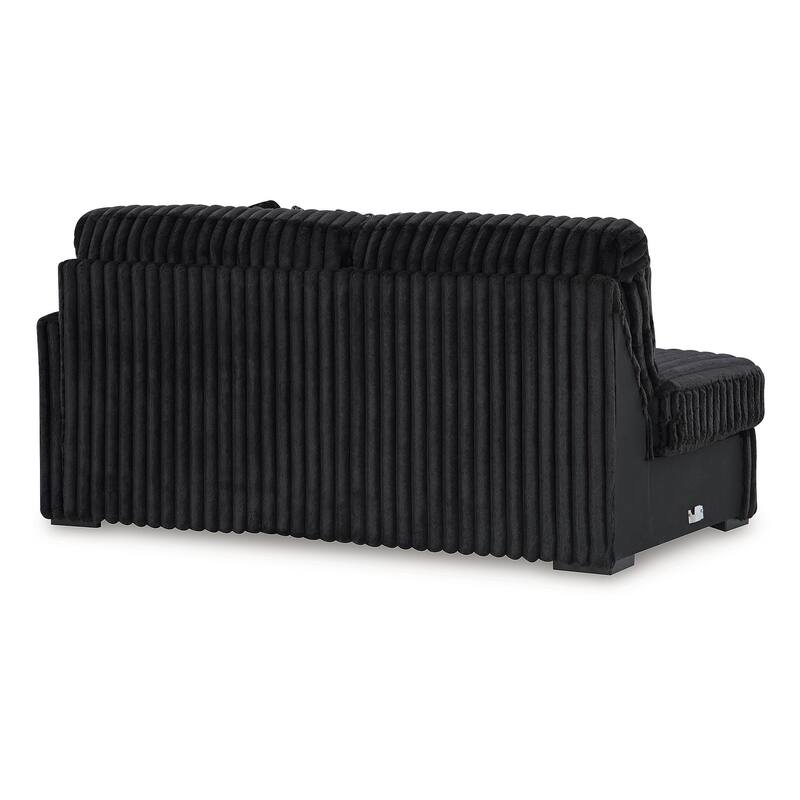 Signature Design by Ashley Midnight-Madness Black 3-Piece Sectional with Chaise - 190" W x 65" D x 40" H