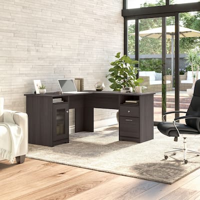 Cabot 60W L Shaped Computer Desk with Storage by Bush Furniture