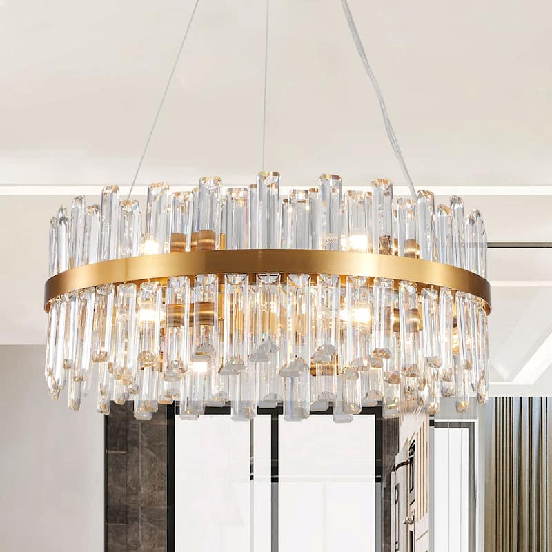 23.6 Inches Chandeliers Crystal Decorative Lights Simple Modern Dining Room LED Lighting,for Home Decor (Bulbs Not Included)