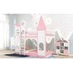 preview thumbnail 14 of 12, Castle Bunk Bed with Ladder, Twin Over Twin, Wood, Pink