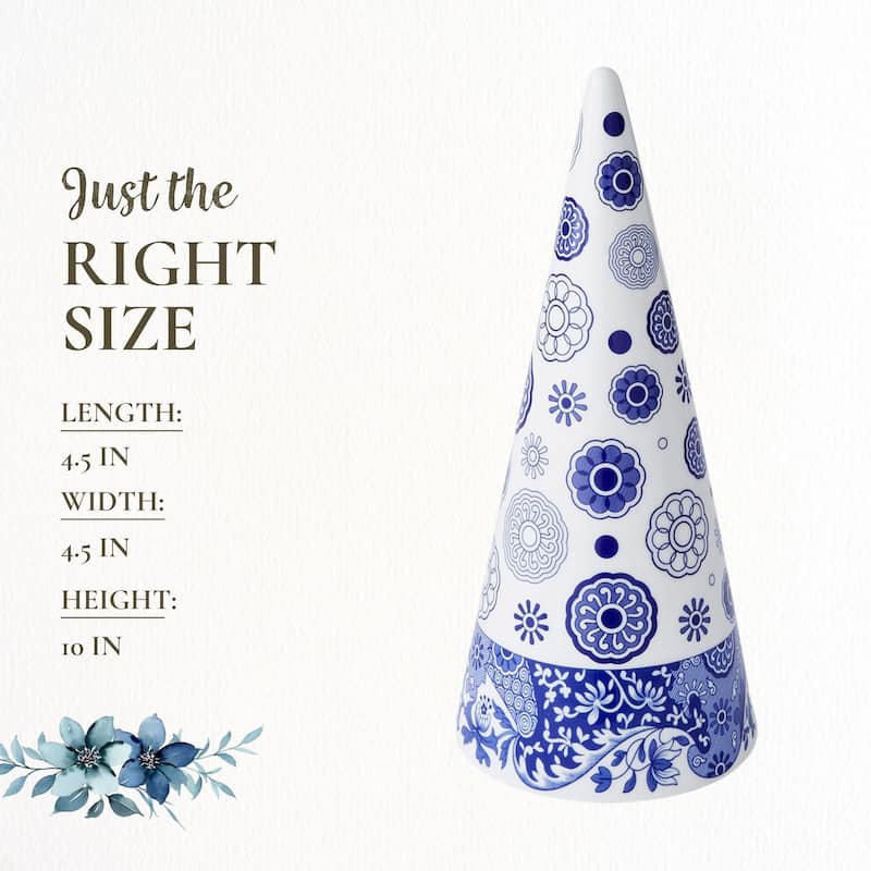 Spode Blue Italian Cone Shaped Topiary