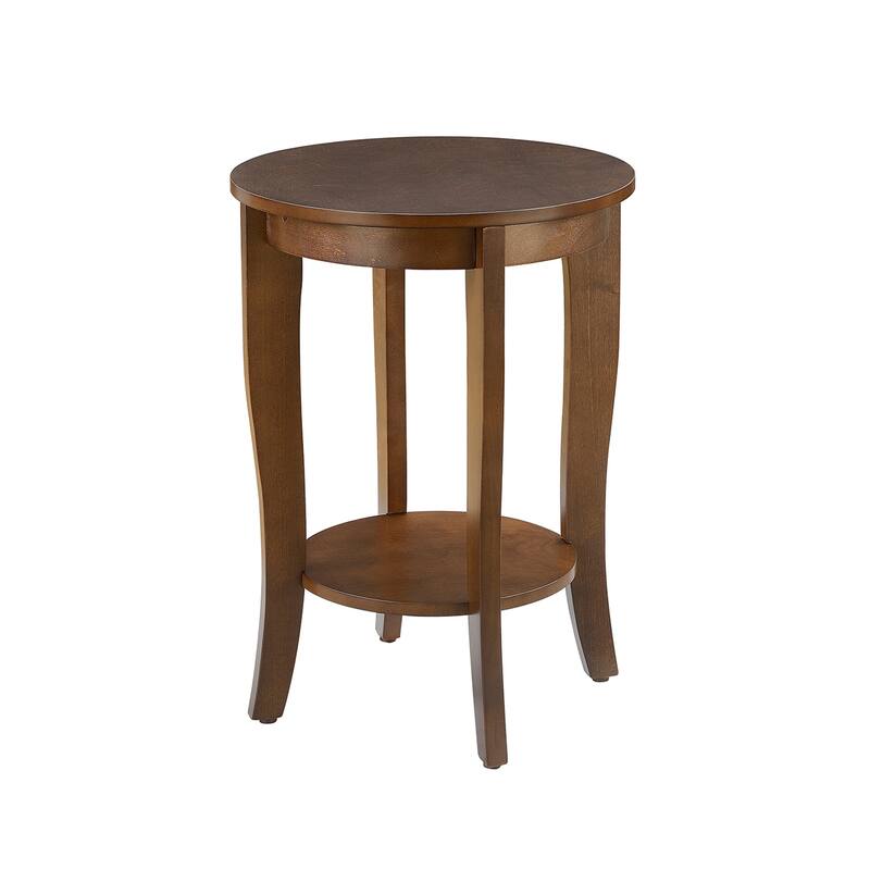 Mid Century Modern End Table with Multi Tier Tabletop Surface and Sleek Design for Lamps, Books and Accessories - 17.75