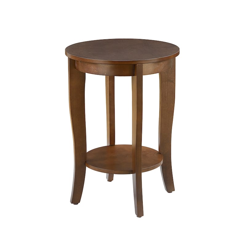 Round End Table - Modern Accent Table with Storage Shelf - Living Room Coffee Table - 24
