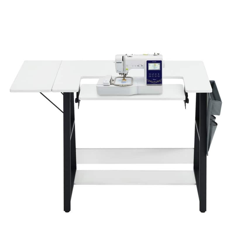 Erommy 45.5" W x 23.6" D Sewing Table featuring a Storage Shelf, Versatile Adjustable Sewing Machine Desk with Storage Bags