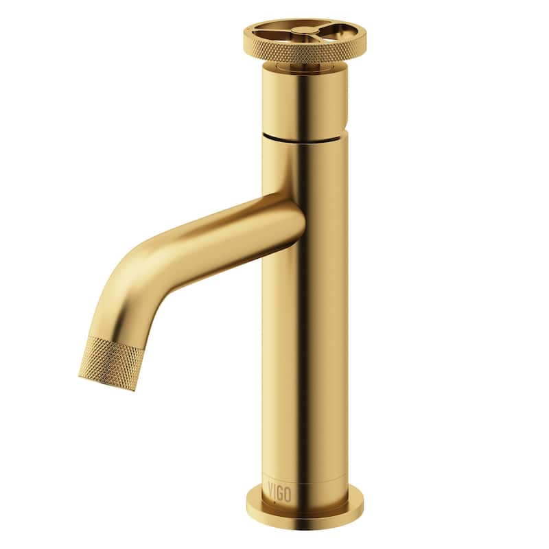 Vigo VG01046 Cass 1.2 GPM 8" H Single Handle Single Hole Bathroom - Matte Brushed Gold