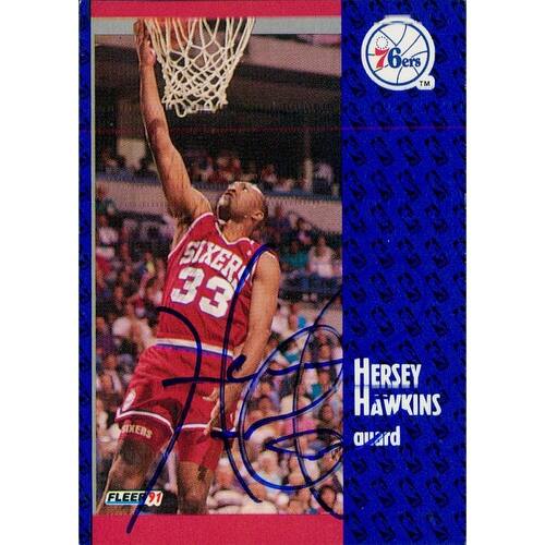 Shop Signed Hawkins Hersey Philadelphia 76ers 1991 Fleer