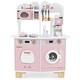 preview thumbnail 1 of 4, Pretend Play Kids Kitchen Playset Large Wooden Toy Kitchen Set Pink